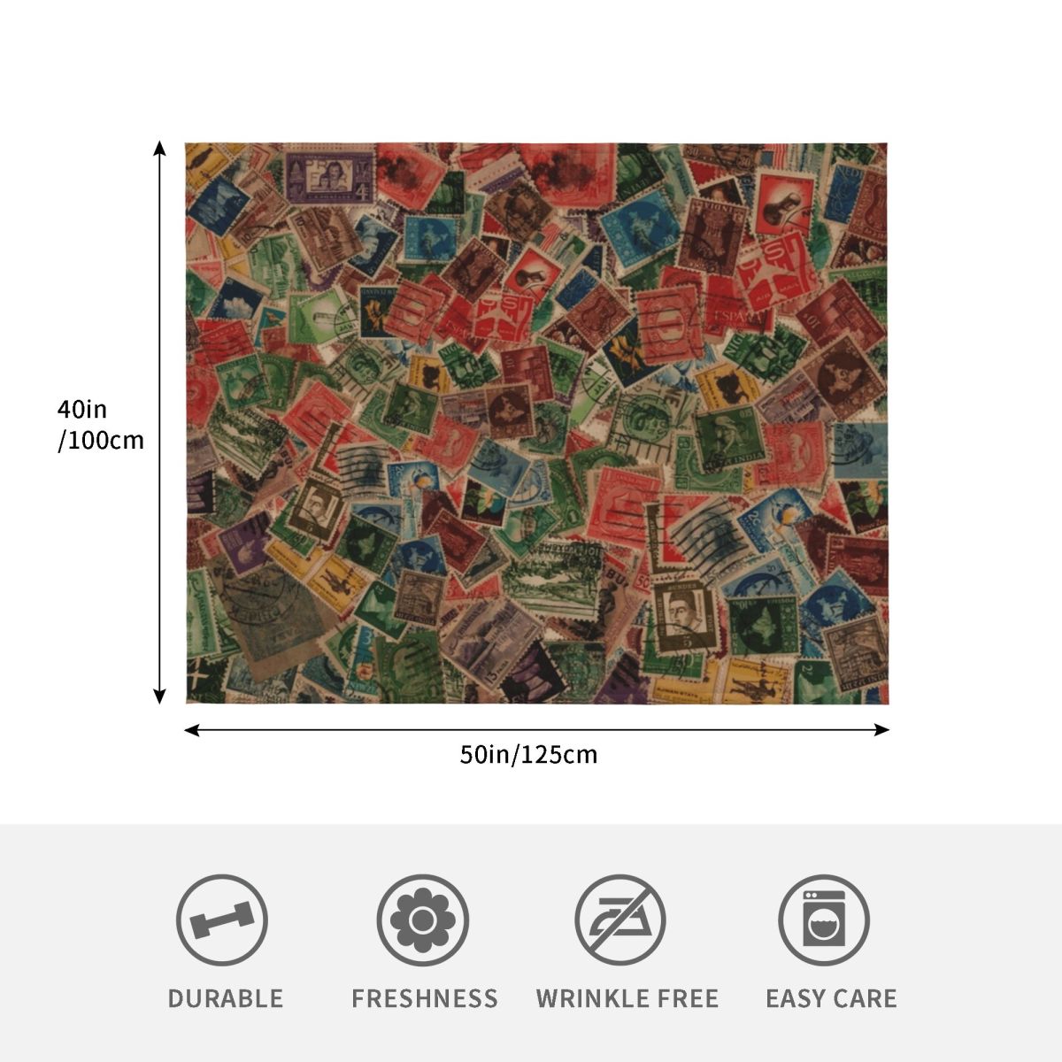 بطانية مزينة بطباعة طوابع بريد - مراجعة Collectible Vintage Postage Stamps وسعره
