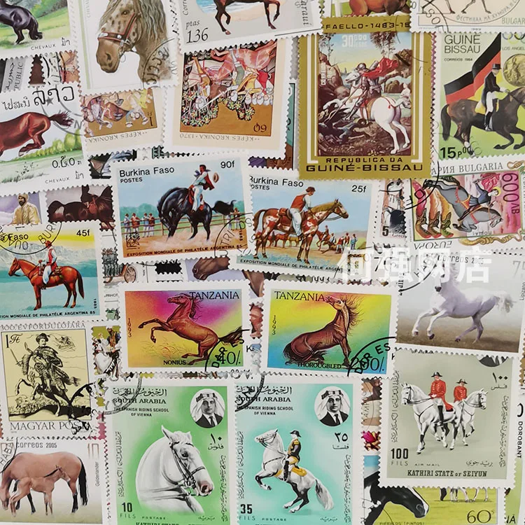 100 طوابع حصان مختلفة غير متكر - مراجعة Collectible Vintage Postage Stamps وسعره