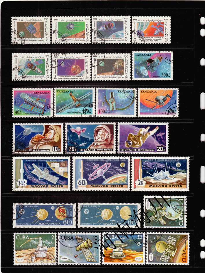 100 طابع بريدي مختلف من الفضاء - مراجعة Collectible Vintage Postage Stamps وسعره