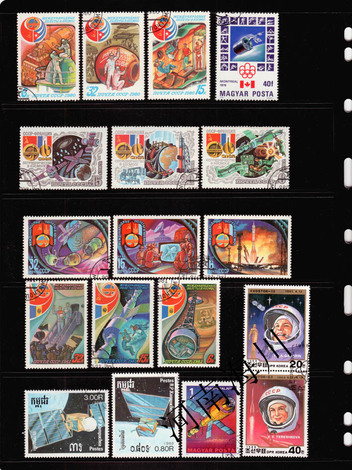 100 طابع بريدي مختلف من الفضاء - مراجعة Collectible Vintage Postage Stamps وسعره