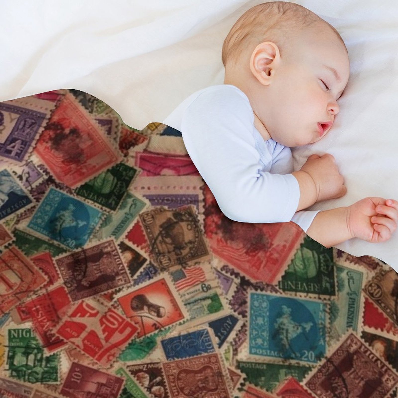 بطانية دافئة ناعمة من القطيفة  - مراجعة Collectible Vintage Postage Stamps وسعره